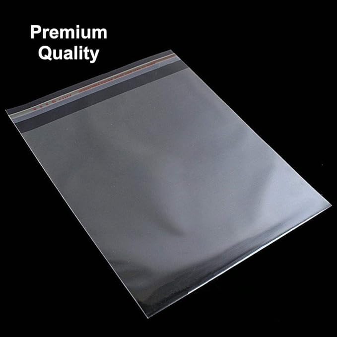 Saree Covers 14x18 Inch – Transparent Self-Adhesive Polythene Bags for Pre-Pleated Sarees