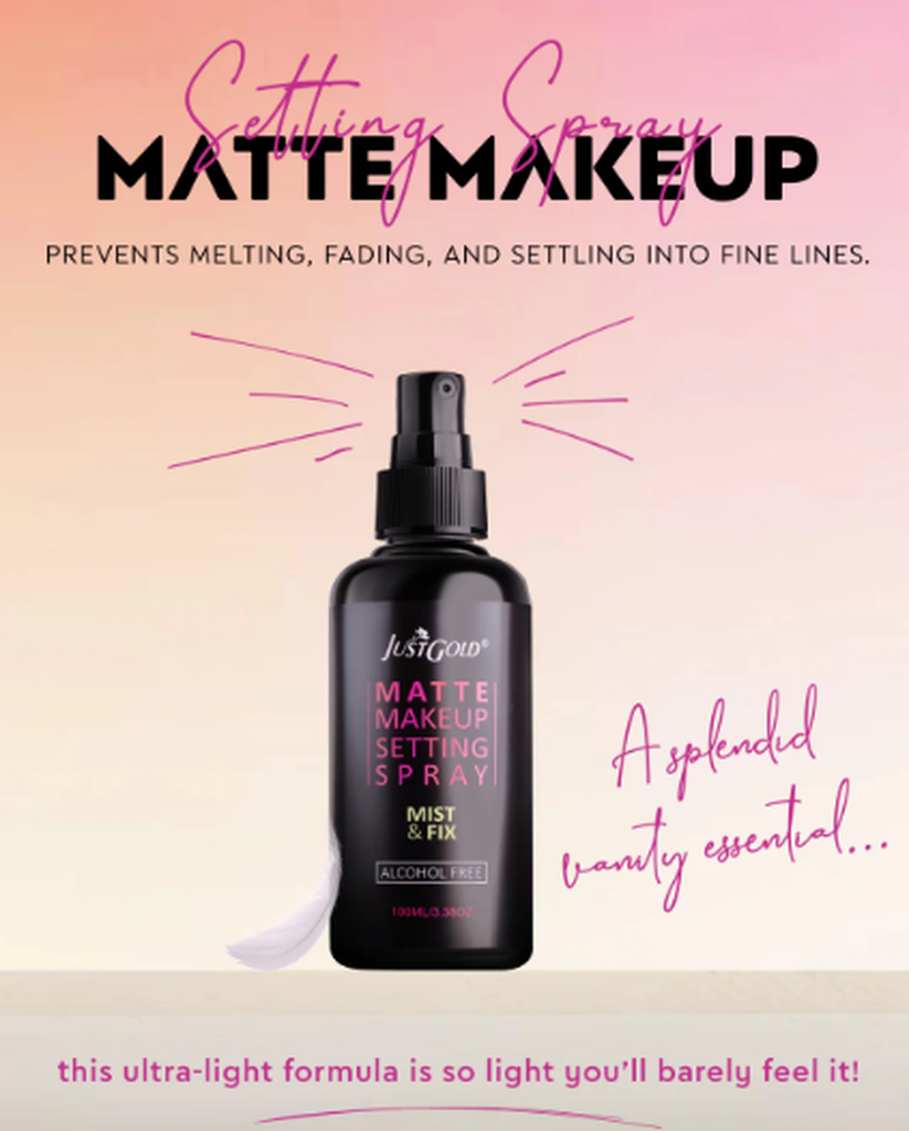 JUST GOLD MATTE MAKEUP SETTING SPRAY MIST & FIX
