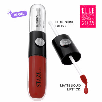 Staze Gloss Lock 2-in-1 Liquid Lipstick + Clear Gloss | 06 Im Feisty