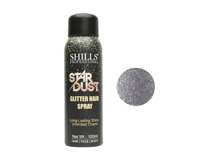 Shills Professional Star Dust Glitter Hair Spray, Long-Lasting Shiny, 100ml, For Hair Face Body (Gold, 100Ml)