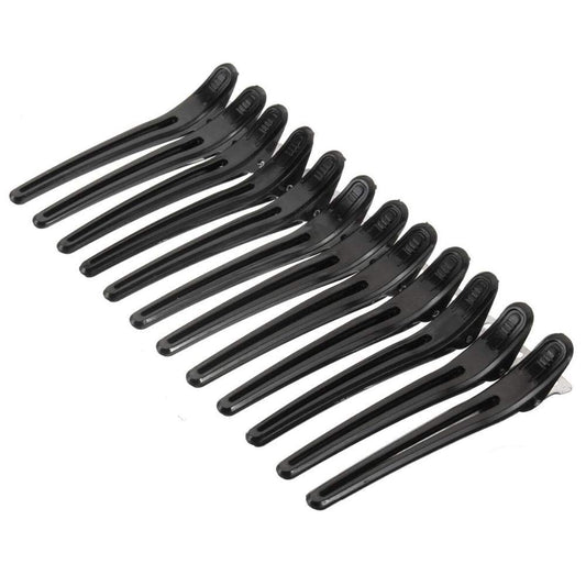 Hair Sectioning Clips -Set of 12 Pieces (Black Section Clips 12 Pcs)