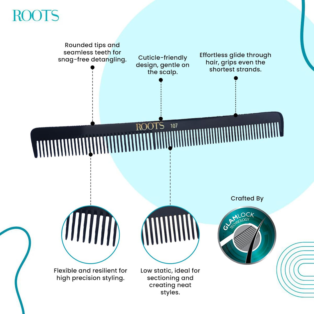 ROOTS - Professional Hair Styling Comb-107