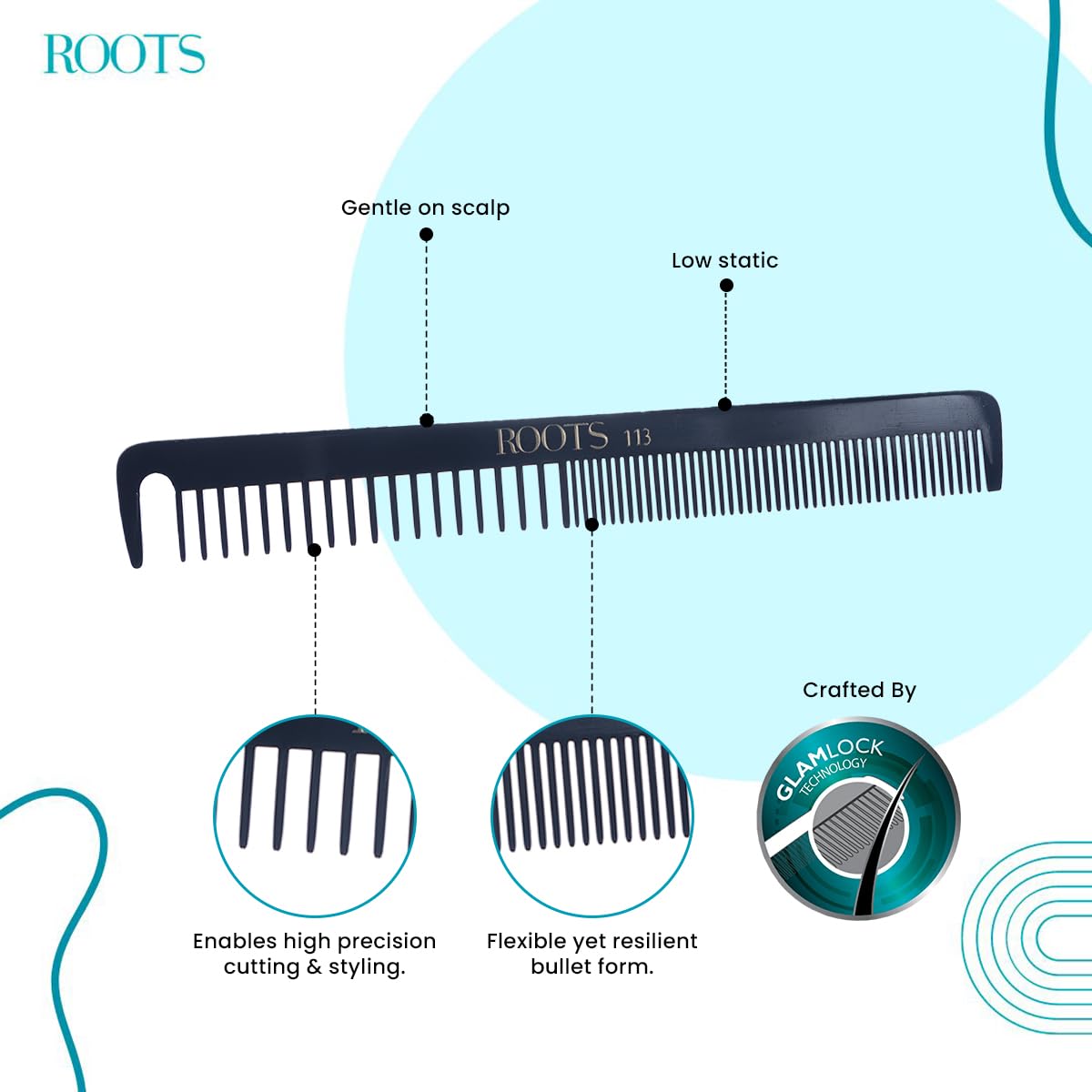 ROOTS - Professional Hair Cutting Comb -Model No. 113