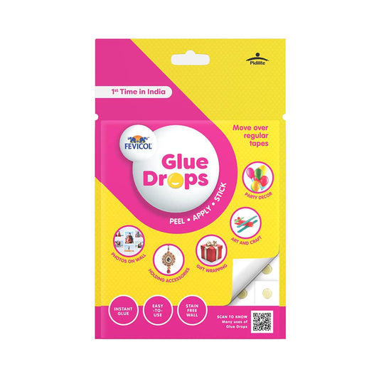 Fevicol Glue Drops For Instant And Non Messy, Easy To Use. Just Peel, Apply And Stick