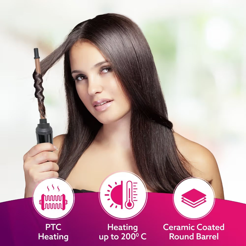 AGARO HC-8001 Hair Curler, 25 Watt Power, Fast Heating for Styling Long & Short Hair
