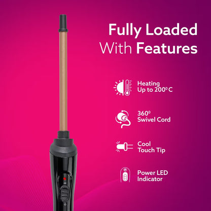 AGARO HC-8001 Hair Curler, 25 Watt Power, Fast Heating for Styling Long & Short Hair