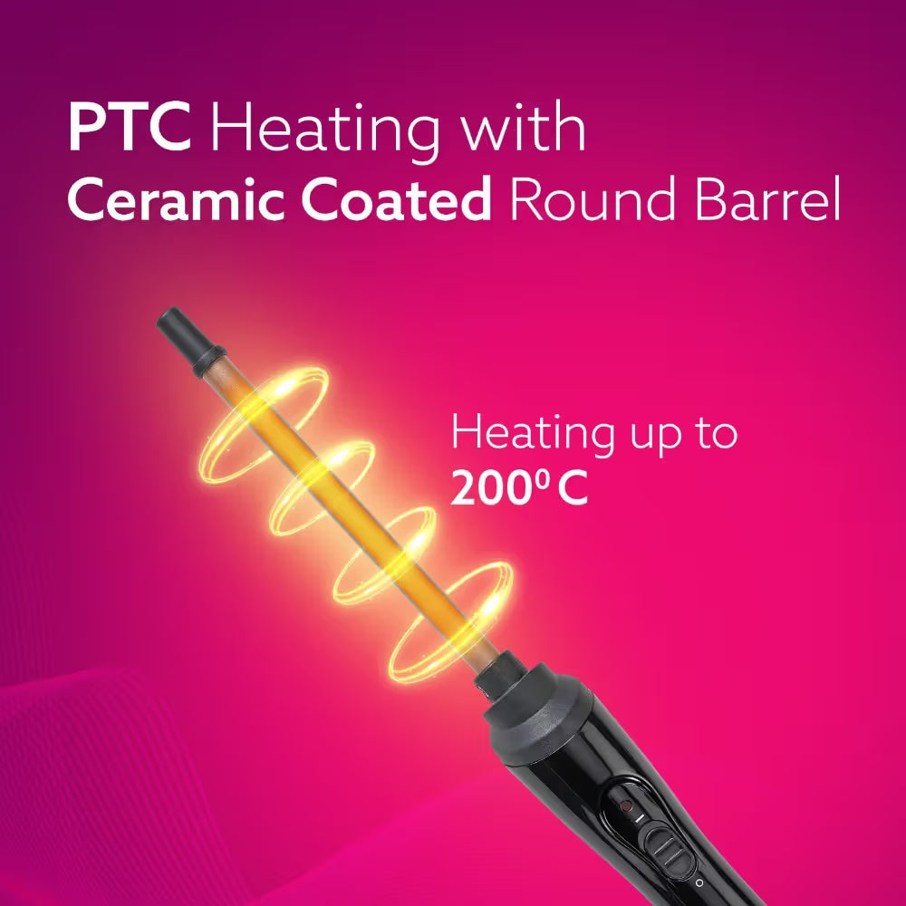 AGARO HC-8001 Hair Curler, 25 Watt Power, Fast Heating for Styling Long & Short Hair