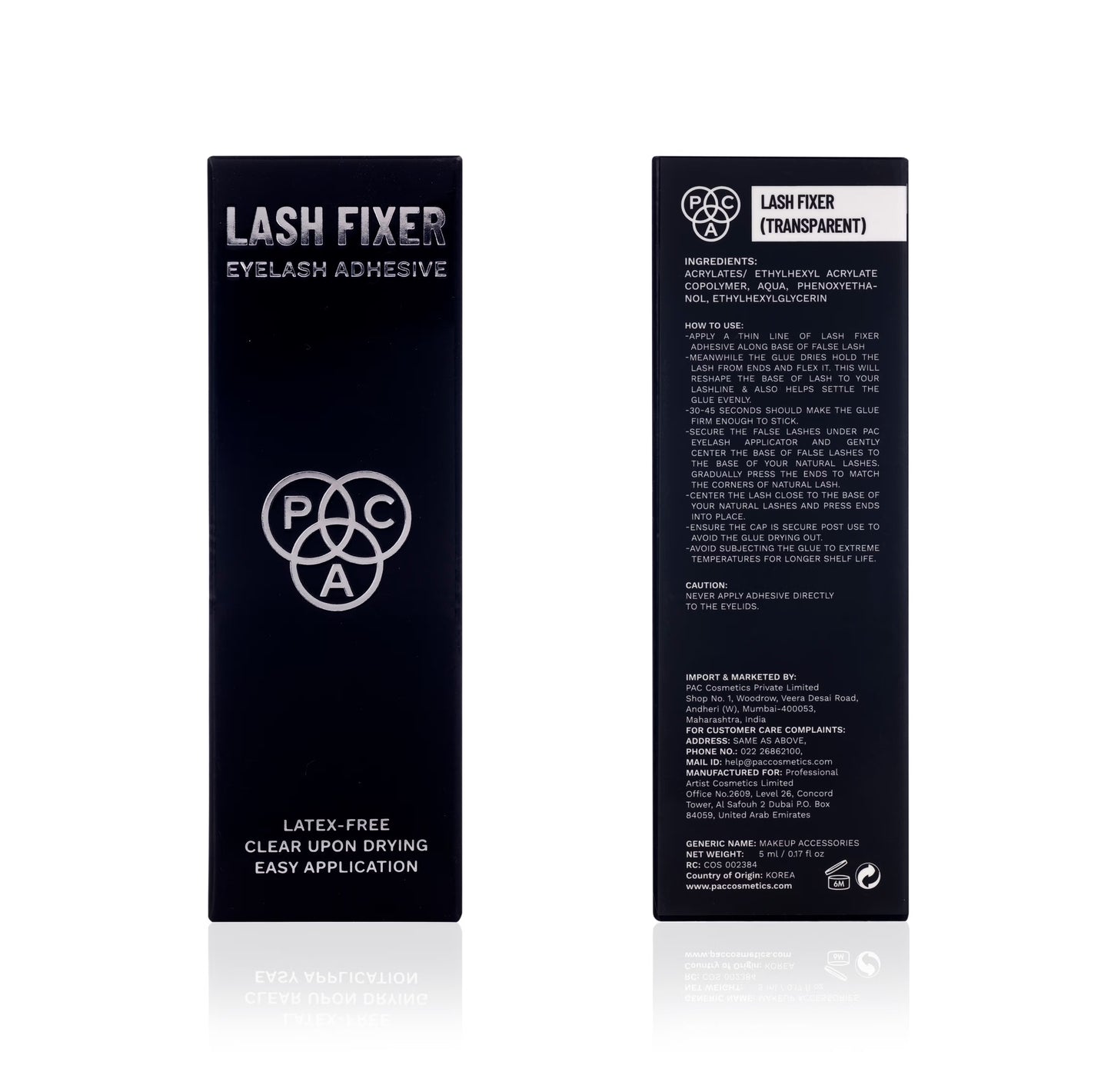 PAC Lash Fixer Eyelash Adhesive Transparent - 24H Hold, Quick Drying, Waterproof, Ultra Thin Brush