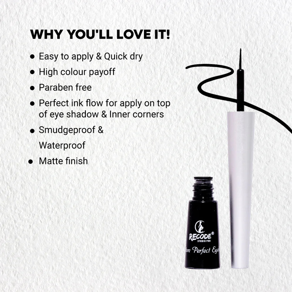 Recode Matte Black Eyeliner Liquid- 2.5 ML