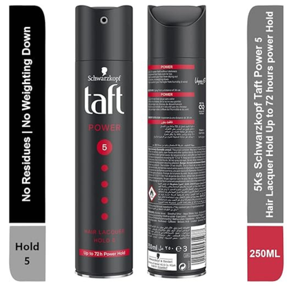 Schwarzkopf Taft Power Hair Lacquer – Mega Strong 5 Hair Spray (250ml)