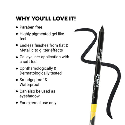 Recode Turning Heads Black Crayon Gel Eyeliner Cum Kajal Pencil 1.20 G