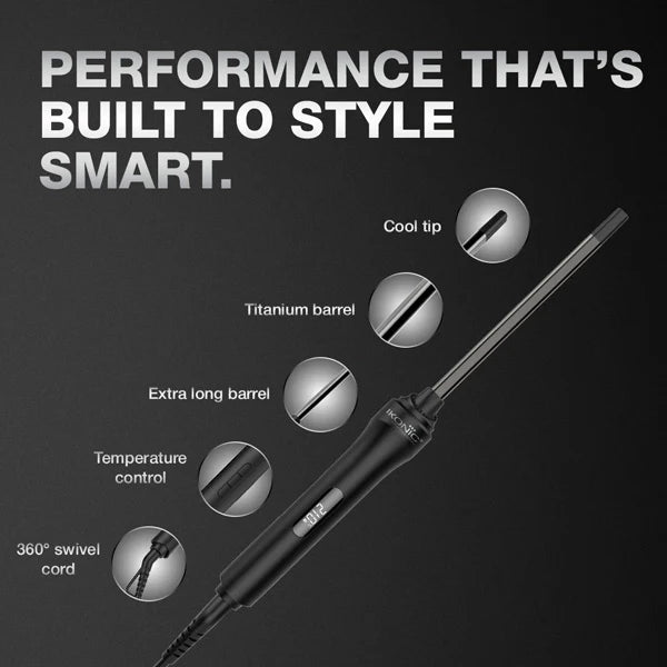 Ikonic Professional – Hot Wand 2.0 Titanium Barrel For Tight Skinny Curls (10MM)