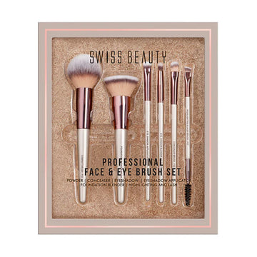Swiss Beauty Professional Face & Eye Brush Set- 6pcs