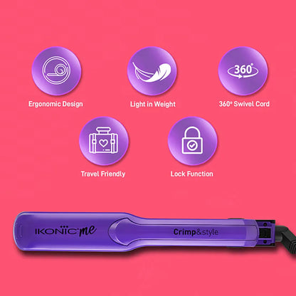 Ikonic Professional – Hair Crimper Crimp & Style 1.5 Inch Wide Texture Plates
